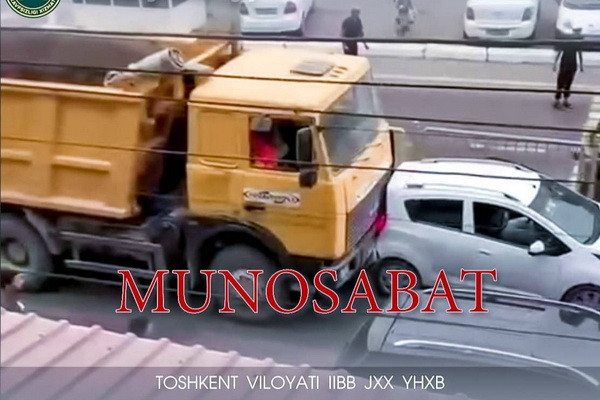 В Ташкентской области грузовик совершил наезд на шесть автомобилей