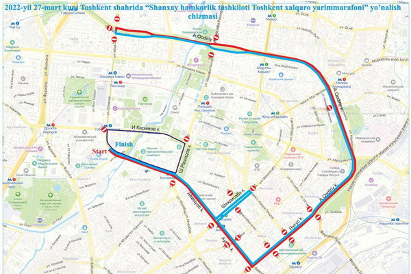 Traffic on a number of Tashkent streets will be suspended