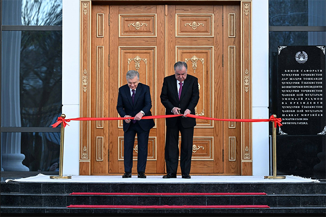 Mirziyoyev and Rahmon Open Tajikistan Embassy in Tashkent