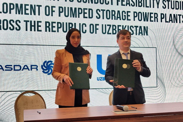 Uzbekhydroenergo and Masdar sign an agreement on the implementation of pumped storage hydropower projects in Uzbekistan