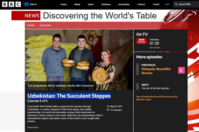 BBC unveils the secrets of Uzbek cuisine in its new program