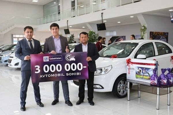 GM Uzbekistan поздравила обладателя 3000000-го автомобиля