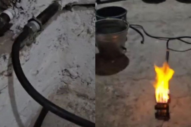Illegal gas use at nut production workshop in Karshi