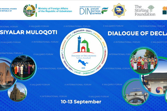 International Forum “Dialogue of Declarations” to Be Held in Tashkent and Samarkand