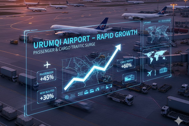 Rapid Growth in Passenger and Cargo Traffic Recorded at Ürümqi Airport