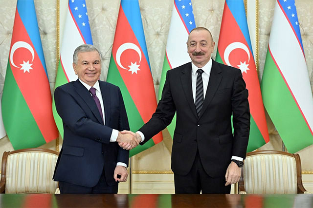 Ўзбекистон ва Озарбайжон етакчилари музокаралар якунларини сарҳисоб қилдилар