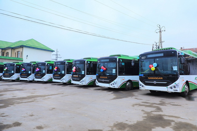 В Наманган поступили 30 современных автобусов для обновления городского транспорта