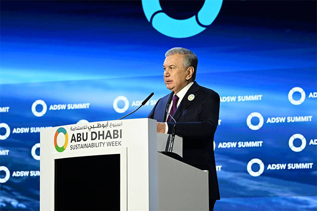 President of Uzbekistan delivers speech at Abu Dhabi Sustainability Week Summit