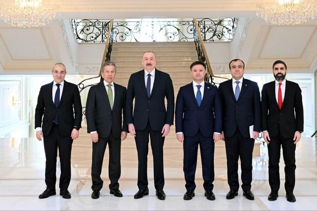 President of Azerbaijan meets with leaders of Tatneft, KazMunayGas, and Uzbekneftegaz
