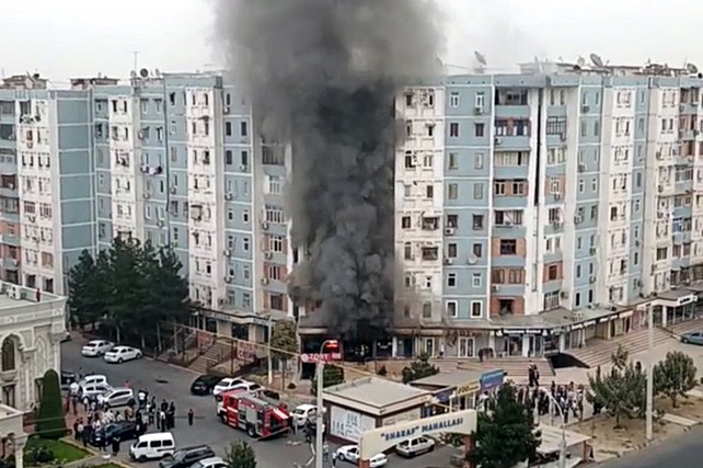 Fire Extinguished at Clothing Store in Tashkent