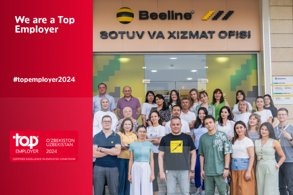 Beeline Uzbekistan is recognised as a Top Employer 2024 in Uzbekistan