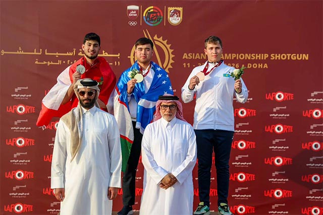 Uzbekistan’s Trap Shooting Team Wins Full Set of Medals at Asian Championship in Doha