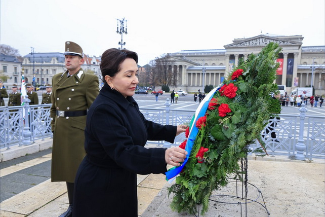 Chairperson of the Senate of Uzbekistan Honors Hungarian Heroes in Budapest