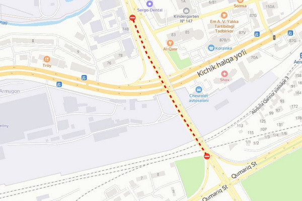 Intersection of the streets of the Tashkent Ring Road and Babur is being repaired in Tashkent