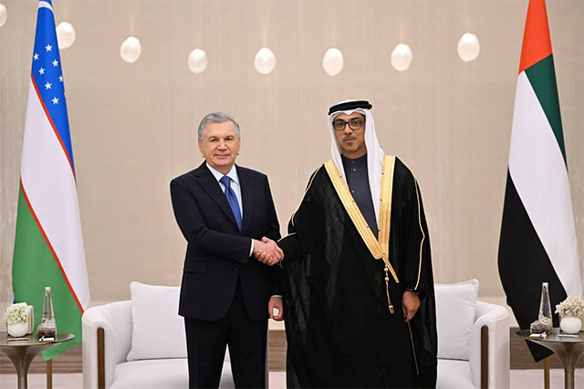 President of Uzbekistan Shavkat Mirziyoyev arrives in the UAE