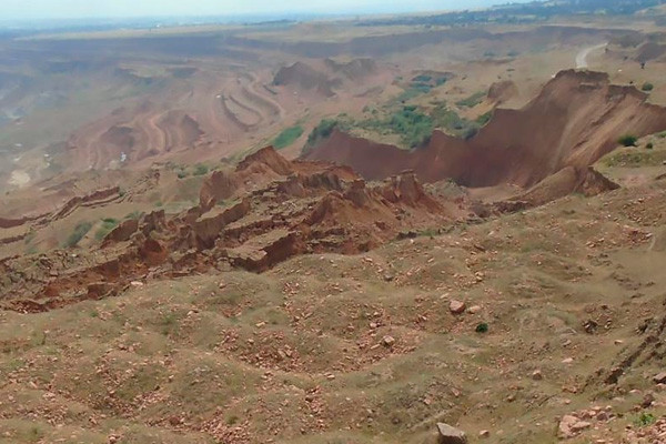 Landslide mass shifted on the northern side of the Angren coal mine