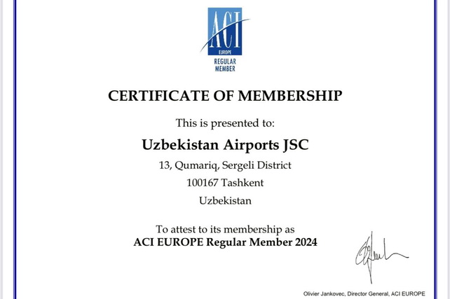 ​​​​​​​«Uzbekistan Airports» присоединилась к ACI Europe
