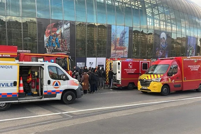 В Страсбурге столкнулись два трамвая