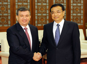 Встреча вице-премьера Госсовета КНР с премьер-министром Узбекистана
