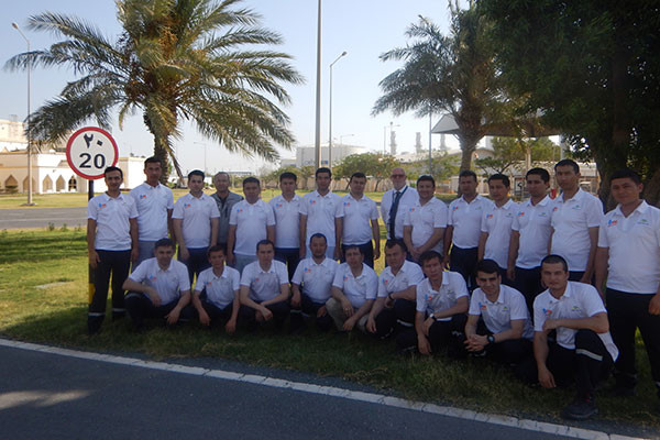 Specialists from Uzbekistan undergo industrial training at the OryxGTL plant in Qatar