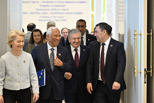 Марказий Осиё давлатлари ва Европа Иттифоқи раҳбарлари Орол маданият саммитига оид кўргазма билан танишди