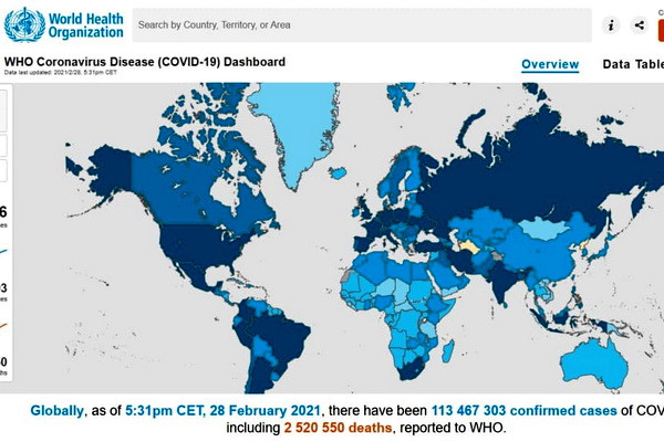 WHO: over 8 thousand people died from COVID-19 in a day