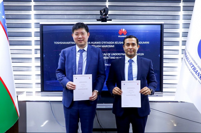 Toshshahartanskhizmat and Huawei Sign Cooperation Memorandum on Smart Transport in Tashkent