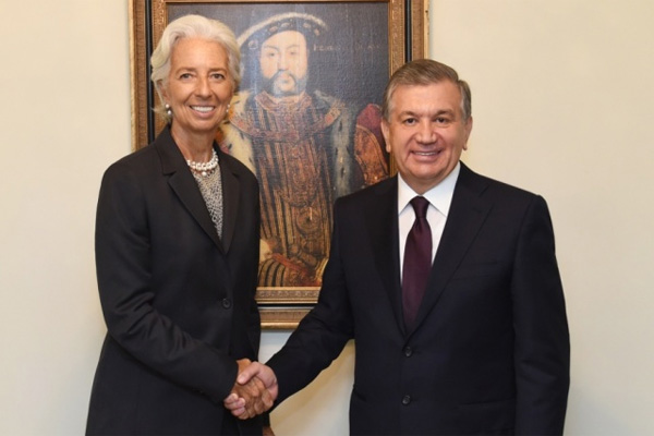 Shavkat Mirziyoyev and Christine Lagarde discuss financial and economic reforms in Uzbekistan