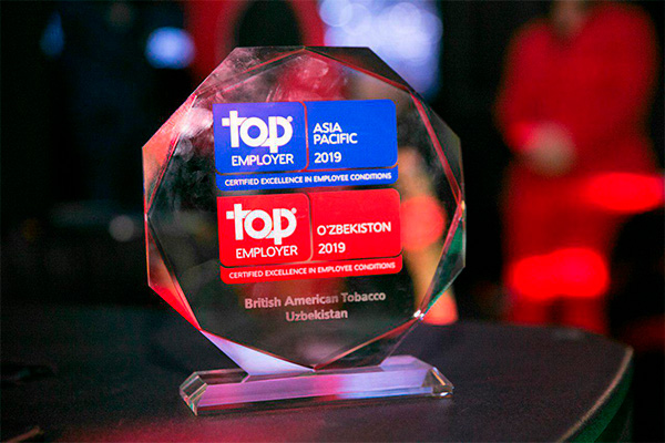 BAT Uzbekistan wins international certificate TOP EMPLOYER 2019