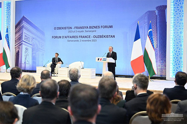 Presidents of Uzbekistan and France attend the joint Business Forum