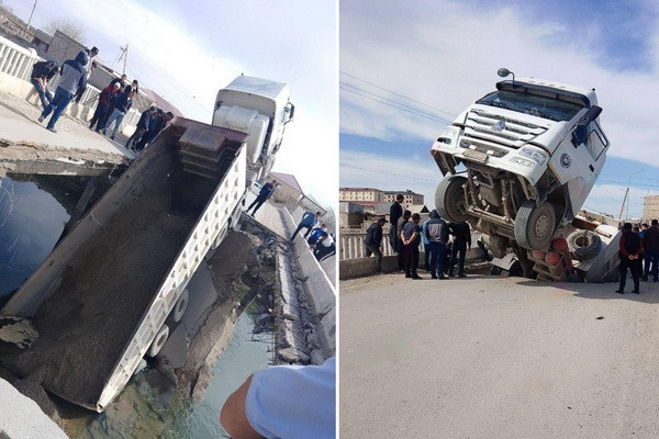 В Бухарской области произошло обрушение части моста