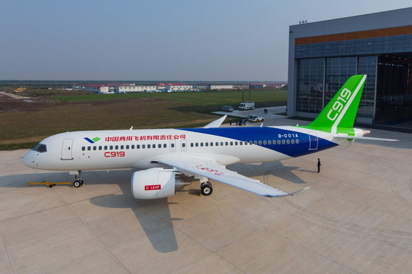 Китай получил свыше 1000 заказов на большой реактивный авиалайнер C919 собственного производства