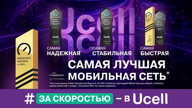Ucell получает пять международных наград от Ooklа и Opensignal